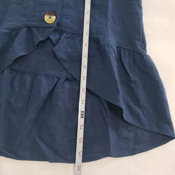 NEW!! WET Women SIZE XS Linen Blend Melodie Flounce Mermaid Skirt Steel Blue - Picture 10 of 15